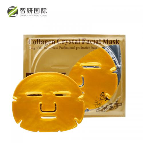 Maschera facciale in cristallo di collagene dorato
